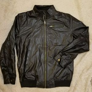 Women's vegan friendly, faux leather jacket.